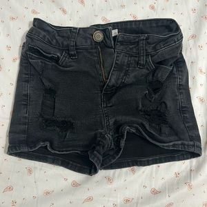 Black high rise shorts for women.